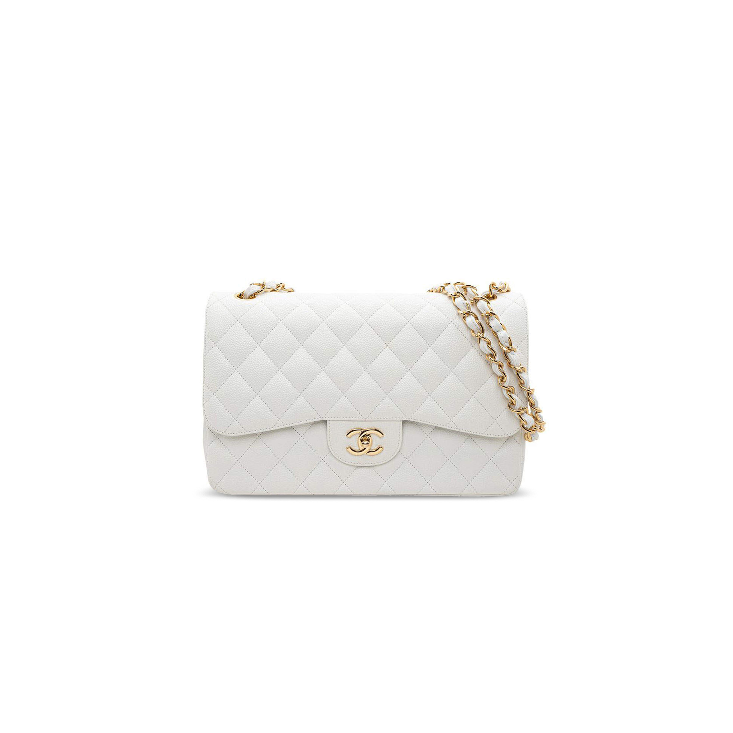 CHANEL QUILTED CAVIAR LEATHER CLASSIC JUMBO DOUBLE FLAP BAG 426504 (30*21*9cm)